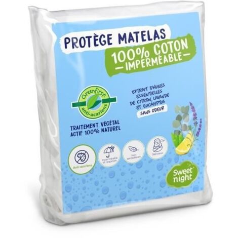 SWEET NIGHT WASSERDICHTER MATRATZENSCHUTZ ANTI-STAUBMILBEN VG TAL GREENFIRST BEHANDLUNG - 80 X 190/200 CM - WEISS