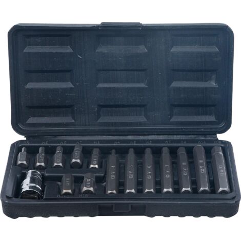 Bit-Satz Antrieb Außensechskant 10 mm (3/8") Innensechskant 15-tlg. (1/4)