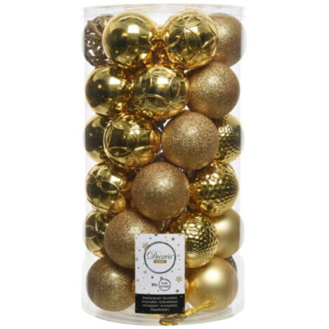 Weihnachtskugeln edm Set 37 gold 6 cm
