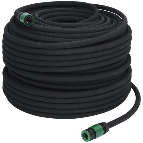 vidaXL Garden Soaker Hose Black 0,6" 100 m Rubber