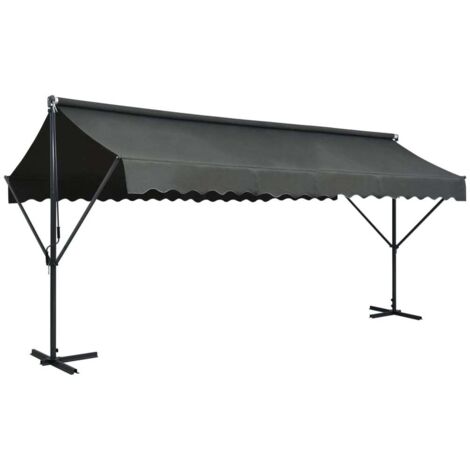 Freistehende Markise 500x300 cm Anthrazit vidaXL