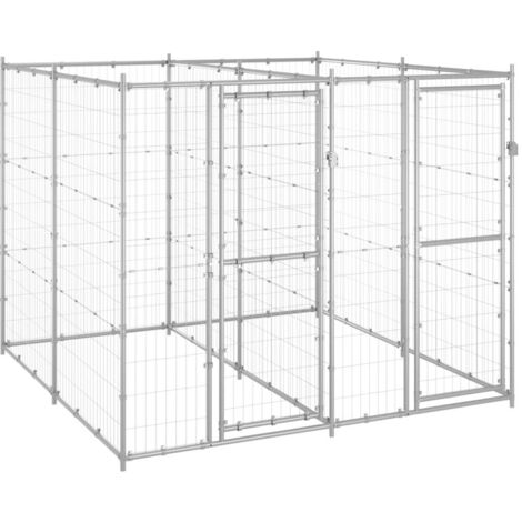 Outdoor-Hundezwinger Verzinkter Stahl 4,84 m² vidaXL