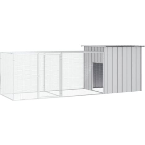 Hühnerkäfig Grau 300x91x100 cm Verzinkter Stahl