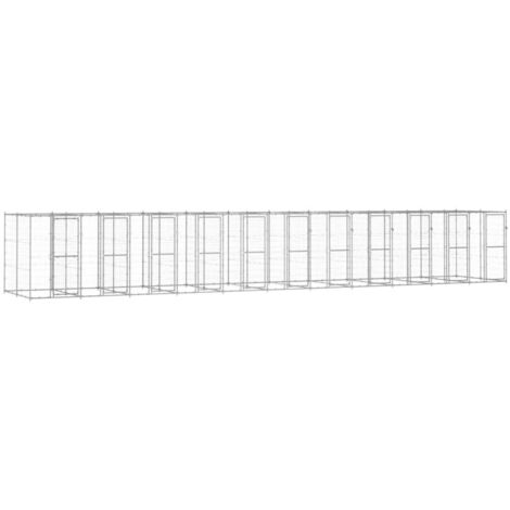 Hundezwinger aus verzinktem Stahl 26,62 m²