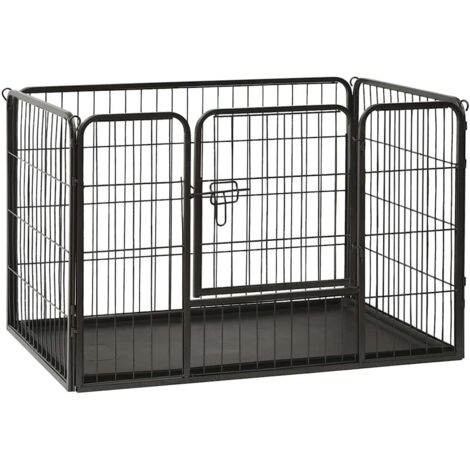 Welpenlaufstall Stahl 91,5x59x61 cm vidaXL