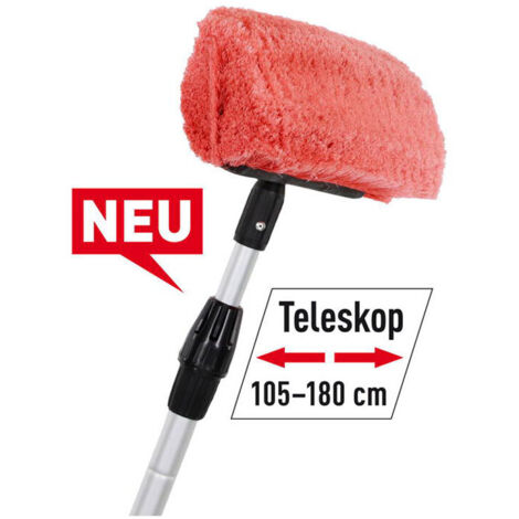 Nigrin Teleskop Waschbürste Aluminium Weiche PVC Borsten