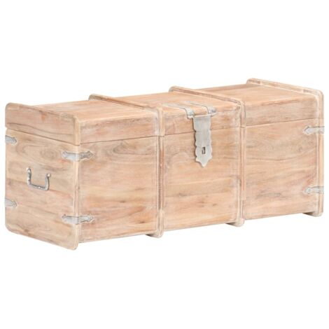 vidaXL Aufbewahrungstruhe aus Akazienholz 90x40x40 cm braun (1/5)