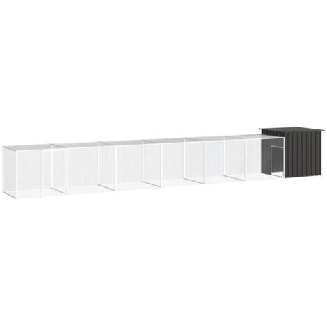 vidaXL Hühnerstall Anthrazit 700x91x100 cm Galvanisiertes Stahl