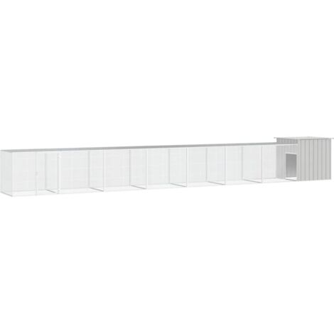 vidaXL Hühnerkäfig Grau 800x91x100 cm Verzinkter Stahl