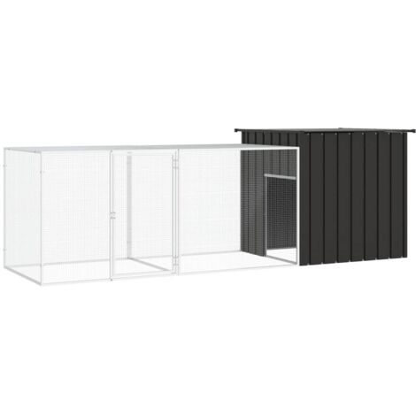 vidaXL Hühnerkäfig Anthrazit 300x91x100 cm Verzinkter Stahl