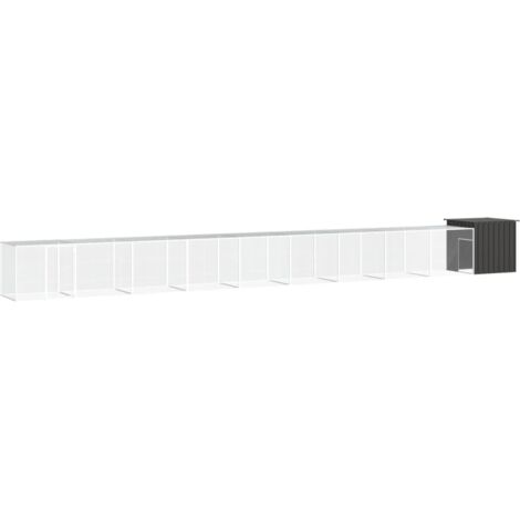Hühnerkäfig Anthrazit 1000x91x100 cm Verzinkter Stahl vidaXL