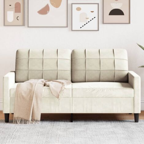 2-Sitzer Sofa Creme 140 cm Samt