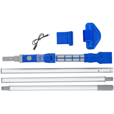 Bestway – Teich-/Pool-Sauger manuelles Vakuum – Akku 5V – Pumpenleistung 10W – Geeignet für Pool & Spa – Blau, Weiß (1/10)