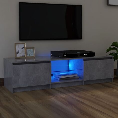 vidaXL TV Cabinet with LED Lights Concrete Grey 140x40x36 cm