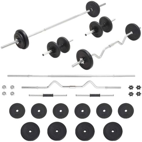 vidaXL Barbell and Dumbbell Set 30 kg