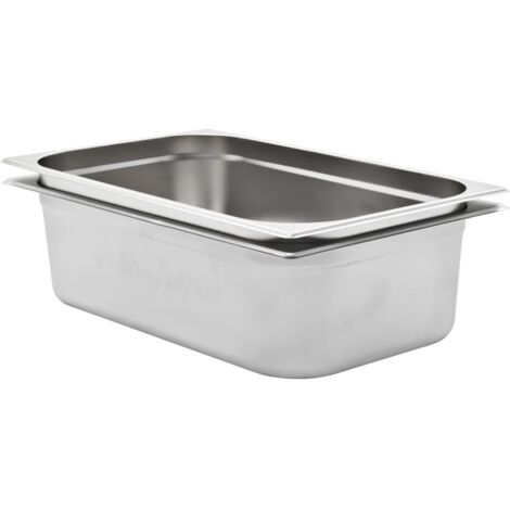 vidaXL Gastronorm Containers 2 pcs GN 1/1 150 mm Stainless Steel