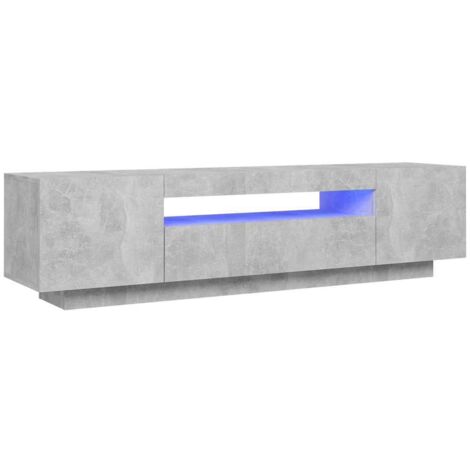 TV-Möbel mit LED-Lichtern in Betonoptik 160x35x40 cm