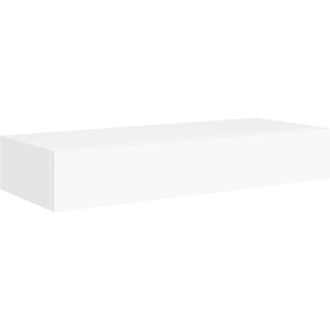 Wandregal mit Schublade Weiß 60x23,5x10 cm MDF