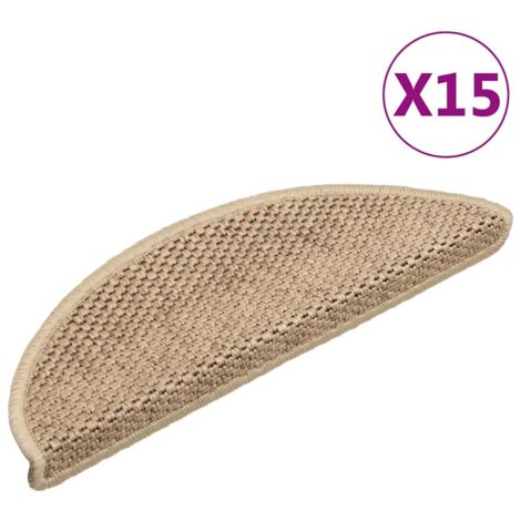 Treppenstufen-Antirutschmatten 15 St. 56x17x3 cm Sand