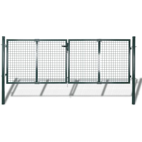 vidaXL Gartenzaun Tor 289x125 cm/306x175 cm Stahl Grün