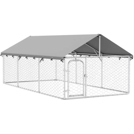 Hundezwinger im Freien mit Dach 400x200x150 cm