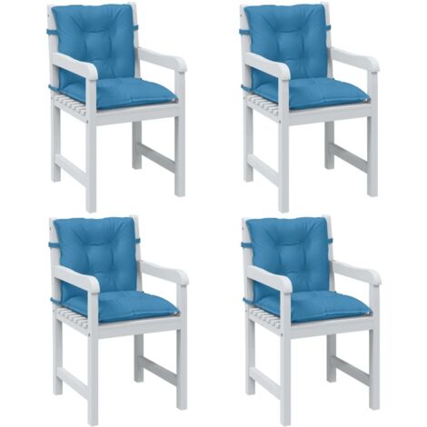 vidaXL Lowback Chair Cushions 4 pcs Melange Blue 100x50x7 cm Fabric