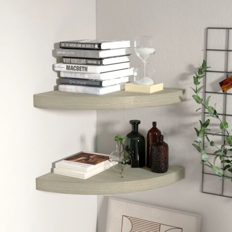 vidaXL Eckregale 2 Stück Eiche 35x35x3,8 cm MDF