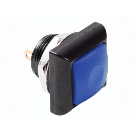 Mini quadratischer metalldruckknopf mit blauer taste 1p spst aus ein (1/2)