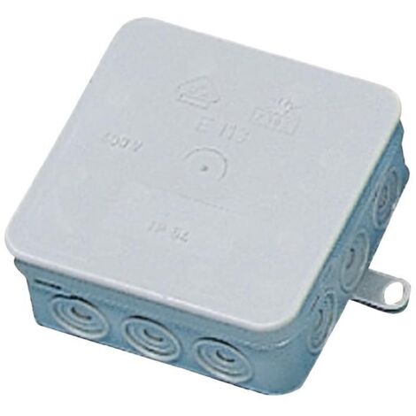 10 Stück f-tronic Feuchtraum-Abzweigkasten IP54, 85x85x40mm, grau, E113 (1/5)