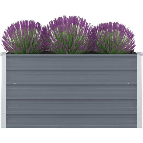 vidaXL Hochbeet 100 x 100 x 45 cm Verzinkter Stahl Grau