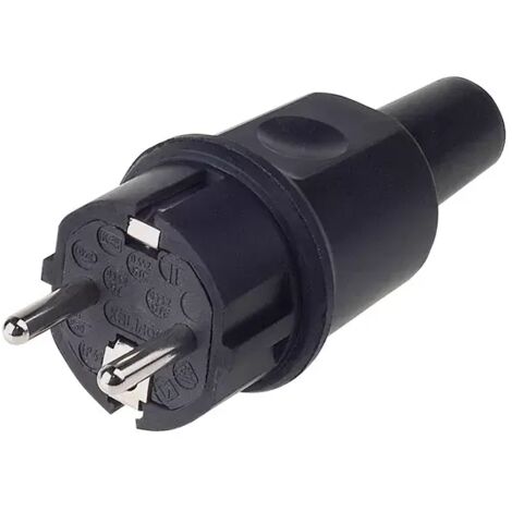 Bachmann 913.169 Schutzkontaktstecker Vollgummi 250 V Schwarz IP44, IP20 (1/2)