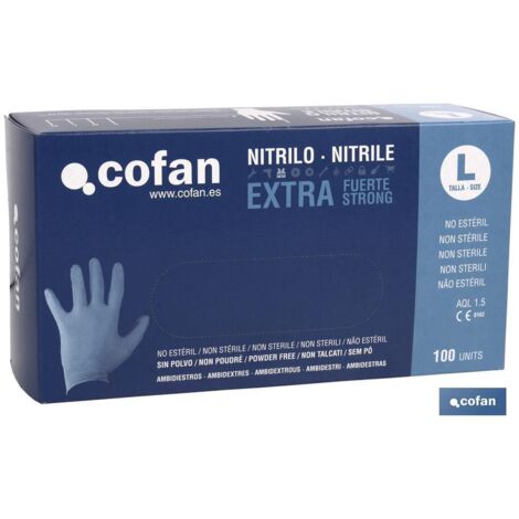Box mit 100 extra starken Nitrilhandschuhen T - S