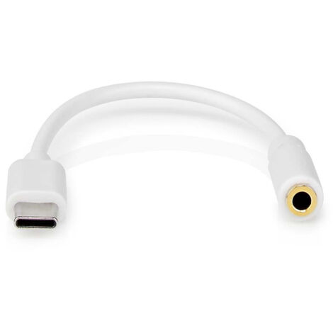 Usb c adapter usb 20 usb c stecker 35 mm buchse 010 m rund vernickelt pvc wei box 5 (1/3)
