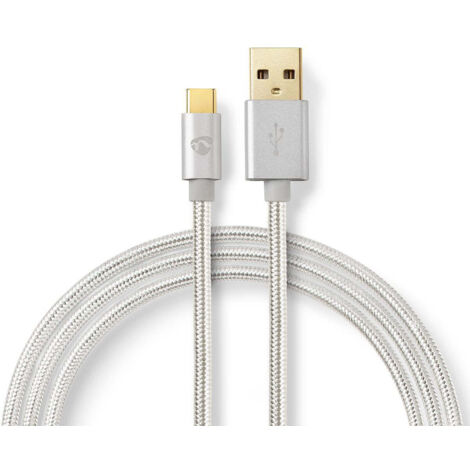 Usb kabel usb 20 usb a stecker usb c stecker 15 w 480 mbps vergoldet 200 m rund geflochten nylon aluminium box mit abgedecktem fenster (1/5)