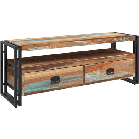 vidaXL TV-Schrank Altholz Massiv