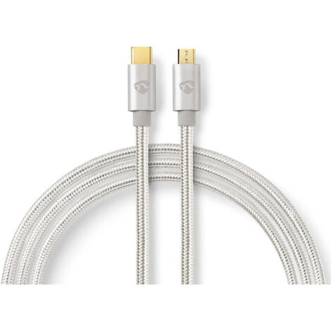 Usb kabel usb 20 usb c stecker usb micro b stecker 10 w 480 mbps vergoldet 200 m rund geflochten nylon aluminium box mit abgedecktem fenster (1/5)
