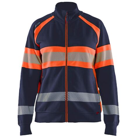 Hochsichtbarer, zipbarer Arbeitssweatshirt 3505 - Marine/Orange XL