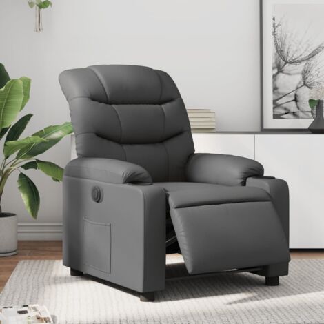 Relaxsessel Elektrisch Grau Kunstleder vidaXL139122