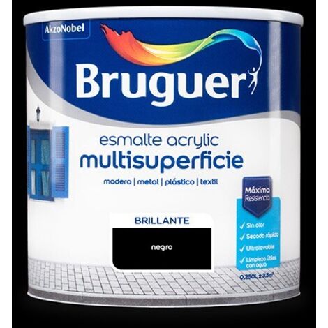 Glänzender schwarzer Mehrflächen-Acryllack 0,250 l 5160658 BRUGUER