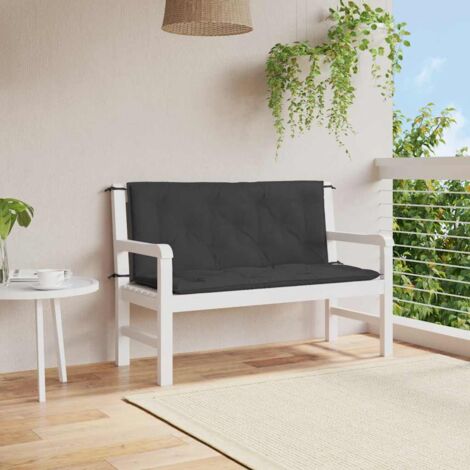 Gartenbank-Auflage Schwarz 120x(50+50)x7 cm Oxford-Gewebe vidaXL