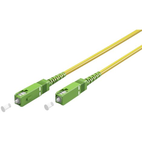 Glasfaserkabel (FTTH), Singlemode (OS2) Yellow, (Simplex), 20 m, SC-APC (8°) Stecker SC-APC (8°) Stecker, halogenfreier Kabelmantel (LSZH), Lichtwellenleiter (LWL). Kabellänge 20 m (1/4)