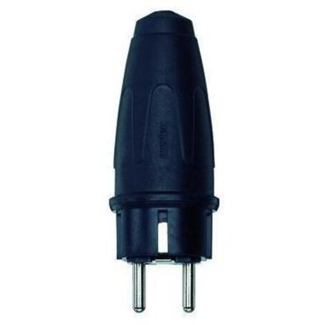 Schneider Electric 122151 Schutzkontaktstecker Gummi  250 V Schwarz IP44