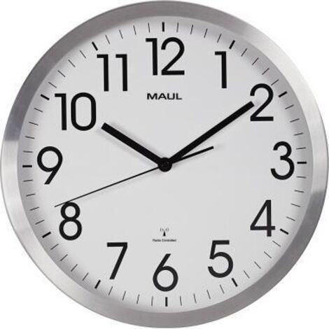 MAUL Funkwanduhr MAULmove 9063008 30,5cm DCF77 rund analog Alu si (1/3)