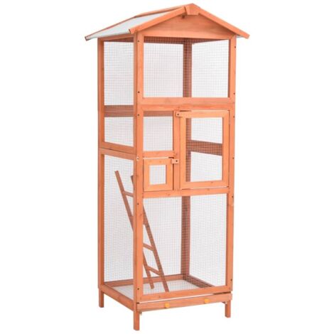Vogelkäfig 68x62x166 cm Massivholz Fichte vidaXL