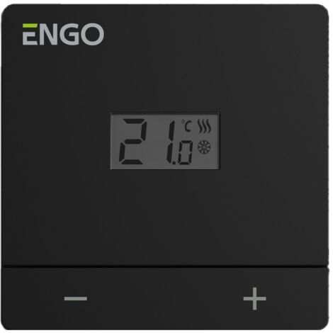 ENGO EASY-BATB Batteriebetriebener Temperaturregler, 24h, Aufputz, schwarz