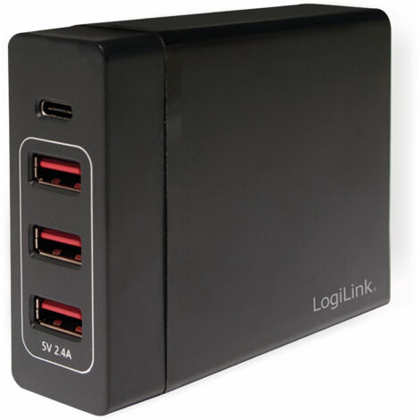 LOGILINK USB-Lader, PA0122, 4-fach, 75W, 3x 5V/2,4A USB-A, 1x 5-20V/3A (1/5)