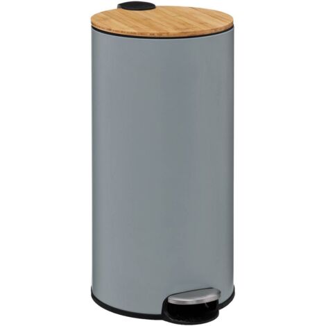 Mülleimer mit bambusdeckel 30l modern color grau - 5five