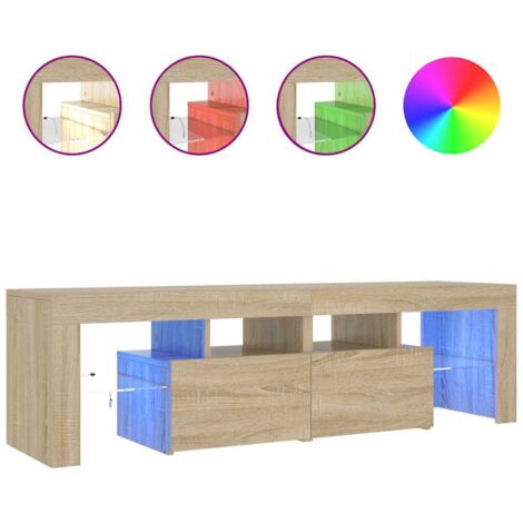 TV-Schrank mit LED-Beleuchtung Sonoma-Eiche 140x36,5x40 cm vidaXL