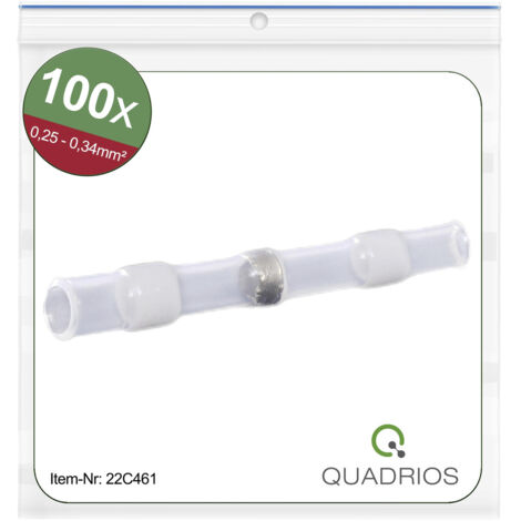 Quadrios 22C461 Stoßverbinder mit Schrumpfschlauch 0.25 mm² 0.34 mm² Vollisoliert Weiß 1 Set (1/5)