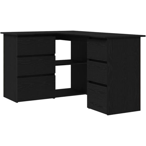 Eckschreibtisch Schwarz Eichen-Optik 145 x 100 x 76 cm vidaXL